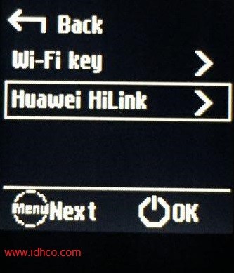 منوی نمایشگر مودم Huawei E5577s