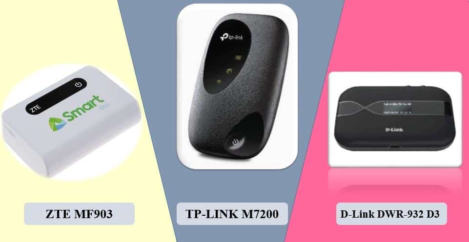 مقایسه مودم های قابل حمل بی سیم ZTE مدل MF903، دی-لینک مدل DWR-932 D3 و تی پی-لینک مدل M7200