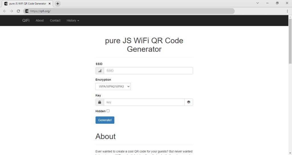 سایت تغییر رمز وای فای به qr code IDH