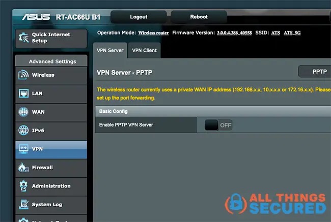 2 Router VPN Tab Screenshot