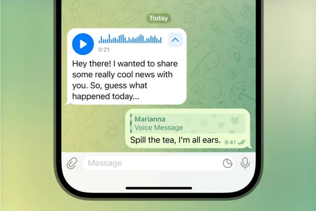 امکان تبدیل فایل صوتی به متنی در آخرین آپدیت تلگرام